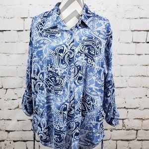 Tantrums XL Paisley Button Down Blouse